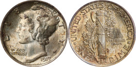 1917 Mercury Dime. MS-65 FB (NGC). OH Generation 5.0.
PCGS# 4911. NGC ID: 23H2.

Estimate: $338