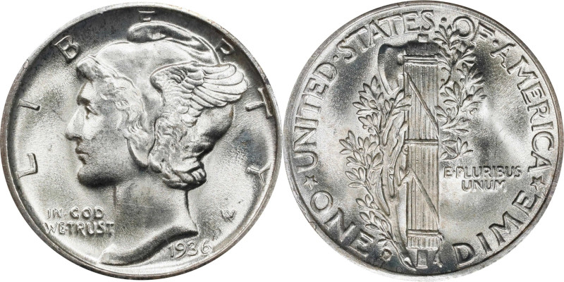1936-D Mercury Dime. MS-65 FB (PCGS). CAC. OGH Generation 1.2 Rattler.
PCGS# 50...