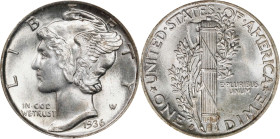 1936-S Mercury Dime. MS-66 FB (PCGS). OGH Generation 1.2 Rattler.
PCGS# 5003. NGC ID: 23JH.

Estimate: $160