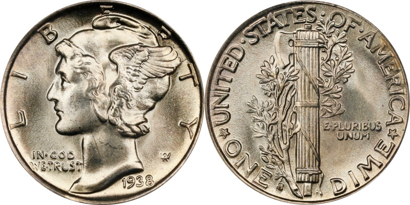 1938-S Mercury Dime. MS-65 FB (PCGS). OGH Generation 3.1.
PCGS# 5015. NGC ID: 2...
