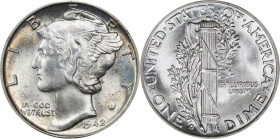 1942-D Mercury Dime. MS-65 FB (PCGS). Gold CAC. OGH Generation 1.2 Rattler.
PCGS# 5039. NGC ID: 23K5.

Estimate: $180