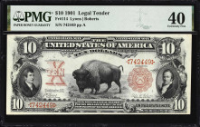 Fr. 114. 1901 $10 Legal Tender Note. PMG Extremely Fine 40.
Among iconic company the so-called "Bison" has long held a place of prominence in the ima...