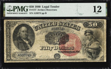 Fr. 157. 1880 $50 Legal Tender Note. PMG Fine 12.
A representative of a scarce Friedberg with just 11 examples known and recorded by the likes of Tra...