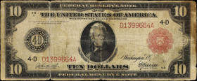 Fr. 895b. 1914 Red Seal $10 Federal Reserve Note. Cleveland. Very Good.
A weathered example of a scarce and short-lived type that was swiftly discont...