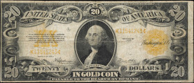 Fr. 1187. 1922 $20 Gold Certificate. Fine.
A well-circulated albeit attractive $20 Gold Certificate issued under the Series of 1922. This specimen ma...