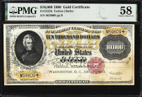 Fr. 1225h. 1900 $10,000 Gold Certificate. PMG Choice About Uncirculated 58.
Lightly handled and showing evidence of the circumstances that prompted t...