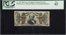 Fr. 1329. 50 Cents. Third Issue. PCGS Currency New 62.
Strictly Uncirculated with excellent margins and eye appeal for the grade assigned.

Estimat...