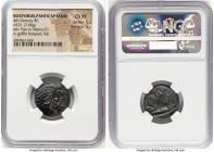 CIMMERIAN BOSPORUS. Panticapaeum. Ca. 4th Century BC. AE (21mm, 7.60 gm, 11h). NGC Choice XF 5/5 - 5/5. Head of bearded Pan right / Π-A-N, forepart of...