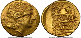 PONTIC KINGDOM. Mithradates VI Eupator (120-63 BC). AV stater (19mm, 8.31 gm, 1h). NGC Choice XF 4/5 - 4/5. Late posthumous issue in name and types of...