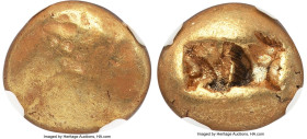 IONIA. Uncertain mint. Ca. 650-600 BC. EL third-stater or trite (12mm, 4.69 gm). NGC XF 5/5 - 3/5. Lydo-Milesian standard. Uncertain blank type / Two ...