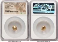 IONIA. Uncertain mint. Ca. 650-600 BC. EL sixth-stater or hecte (11mm, 2.33 gm). NGC AU 5/5 - 4/5. Lydo-Milesian standard. Blank convex surface / Bipa...