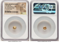 IONIA. Uncertain mint. Ca. 650-600 BC. EL 1/12 stater or hemihecte (7mm, 1.23 gm). NGC AU 4/5 - 4/5. Lydo-Milesian standard. Uncertain design / Incuse...