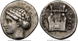 IONIA. Colophon. Ca. 4th century BC. AR diobol (11mm, 1h). NGC VF. Rhodian standard, Posis, magistrate. Laureate head of Apollo left / KOΛOΦΩ-ΠOΣIΣ, c...