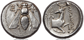 IONIA. Ephesus. Ca. 4th century BC. AR tetradrachm (23mm, 15.38 gm, 12h). NGC Choice VF 3/5 - 3/5, brushed. Ca. 350-340 BC, Megalator, magistrate. E-Φ...