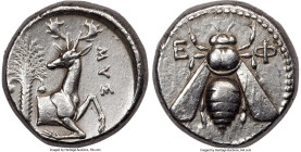IONIA. Ephesus. Ca. 4th century BC. AR tetradrachm (23mm, 15.21 gm, 12h). NGC Choice VF 5/5 - 2/5, brushed. Ca. 360-350 BC, Mus, magistrate. E-Φ, bee ...