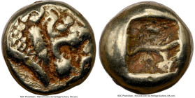 LYDIAN KINGDOM. Walwet (ca. 620-560 BC). EL 1/12 stater or hemihecte (7mm, 1.18 gm). NGC Choice VF 4/5 - 4/5. Lydo-Milesian standard, Sardes mint. WAL...