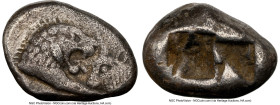LYDIAN KINGDOM. Croesus (561-546 BC). AR half-stater or siglos (16mm, 5.30 gm). NGC VF 4/5 - 3/5. Croeseid standard, Sardes. Confronted foreparts of l...
