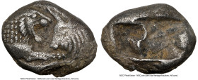 LYDIAN KINGDOM. Croesus (561-546 BC). AR sixth-stater (11mm, 1.74 gm). NGC XF 4/5 - 2/5. Croeseid standard, Sardes. Confronted foreparts of lion right...