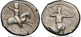 ACHAEMENID PERSIA. Time of Artaxerxes III-Darius III (ca. 350-333 BC). AR tetradrachm (23mm, 15.20 gm, 5h). NGC VF 4/5 - 2/5, graffiti. Uncertain mint...