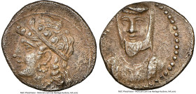 CILICIA. Uncertain mint. Ca. 4th century BC. AR obol (11mm, 5h). NGC XF. Draped head of female left, wearing taenia / Draped bust facing, turned sligh...