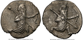 CILICIA. Mallus. Ca. early 4th century BC. AR obol (10mm, 0.55 gm, 12h). NGC Choice XF 5/5 - 4/5. Persian king or hero, wearing cidaris and candys, qu...