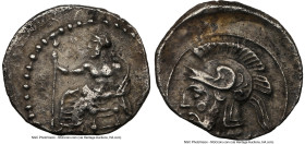 CILICIA. Tarsus. Pharnabazus (or Datames) Ca. 380-374/3 BC. AR obol (11mm, 11h). NGC XF. Ca. 380-379 BC. Ba'altars seated left, grounded scepter surmo...