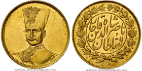 Qajar. Nasir al-Din Shah gold Toman AH 1297 (1880) MS62 NGC, Tehran mint, KM933, Fr-61. First year of new type. HID09801242017 © 2024 Heritage Auction...