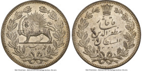 Qajar. Muzaffar al-Din Shah 5000 Dinars (5 Kran) AH 1320 (1902) MS64 NGC, St. Petersburg mint, KM976. From the L. William Libbert Collection HID098012...