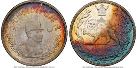 Pahlavi. Reza Shah 2000 Dinars (2 Kran) SH 1306 (1927)-H MS64 NGC, Heaton mint, KM1104. A stunningly toned, near-Gem Heaton type. From the L. William ...