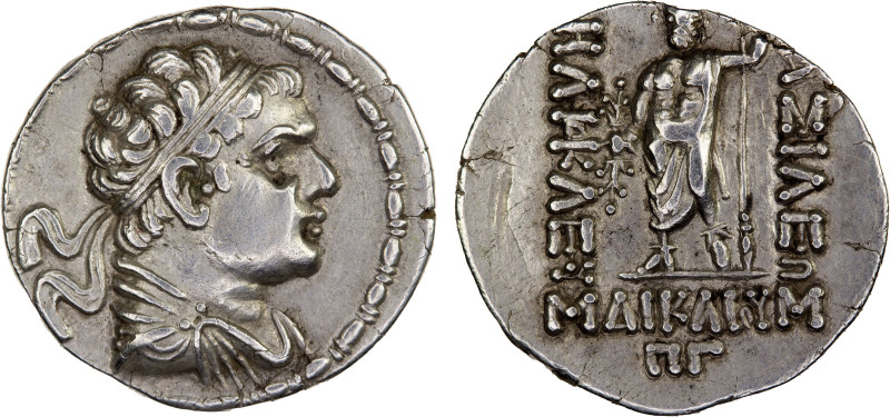 BACTRIA: Heliokles I Dikaios, ca. 145-130 BC, AR drachm (3.38g), Bop-2D, diademe...