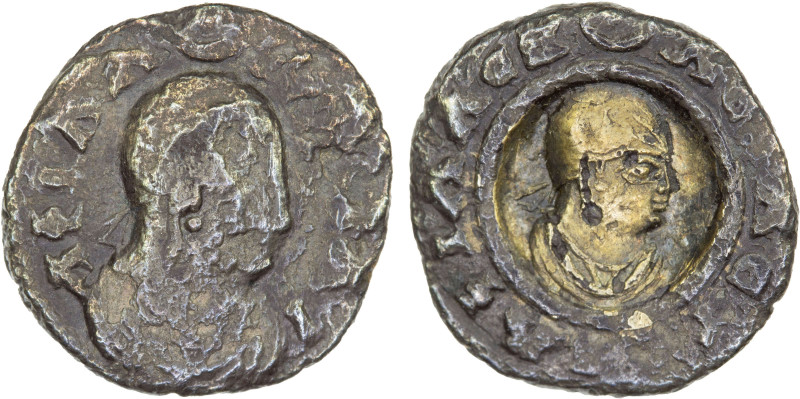 AXUM: Aphilas, ca. 300 AD, AR unit (0.65g), M&J-10, bust right, crescent & pelle...
