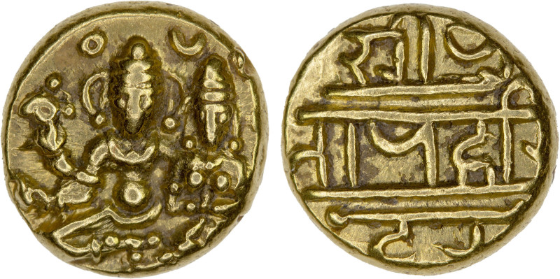 VIJAYANAGAR: Hari Hari II, 1377-1404, AV 1/2 pagoda (1.72g), Mitch-SI1-414, Vish...