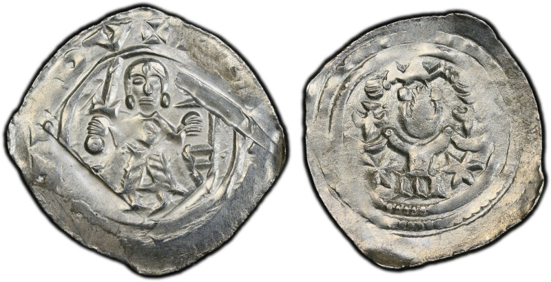AUSTRIA: CARINTHIA: Bernhard von Spanheimer, 1202-1256, AR pfennig, Laibach, ND ...