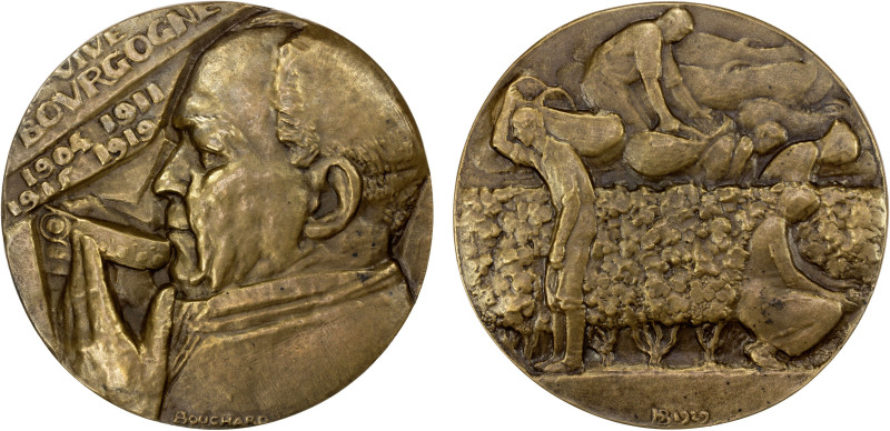 FRANCE: AE medal (447.3g), 1929, Maier-310, 109mm, cast bronze medal as Tribute ...