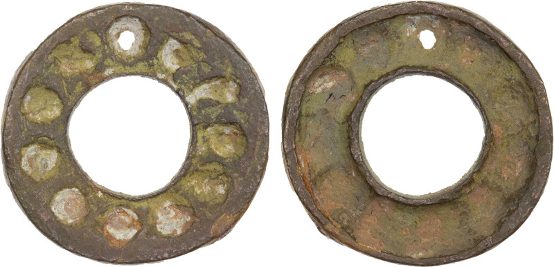 SEMIRECH'E: Anepigraphic, ca. 8th/9th century, AE cash (3.58g), cf. Zeno-128840 ...