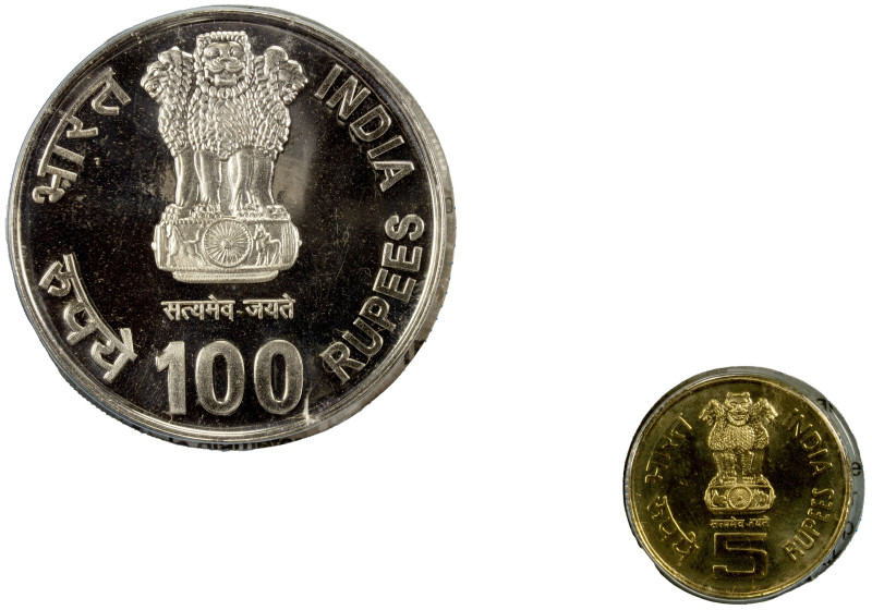 INDIA: Republic, 2-coin mint set, 2010(k), KM-MS91A, struck at the Kolkata Mint,...
