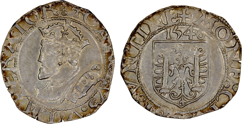 FRANCE: BESANÇON: Charles V, 1519-1556, AR carolus, 1546, issue as Holy Roman Em...