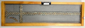 VIETNAM / VIET NAM: NGUYEN DYNASTY (ANNAM): cash coin sword, ca. 62cm long, made from approximately 100 cash coins of Thanh Thai, all strung together ...