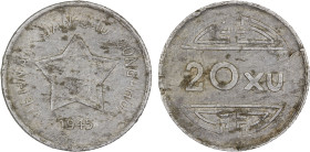 VIETNAM / VIET NAM (NORTH): Democratic Republic, 20 xu, 1945, KM-1, Rebel Communist State issue with the usual planchet issues, VF-XF

Estimate: USD...