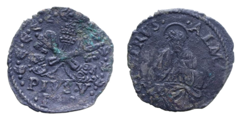 ROMA PIO V (1566-1572) QUATTRINO CU. 0,59 GR. BB+