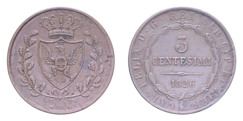 VITT. EMANUELE II RE ELETTO (1859-1861) 3 CENT. 1826 BOLOGNA R CU. 6,23 GR. BB-S...