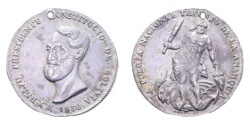 BOLIVIA - MEDAGLIA PRESIDENTE MANUEL ISIDORO BELUZ 1850 AG. 13,53 GR. BB-SPL (FORO)