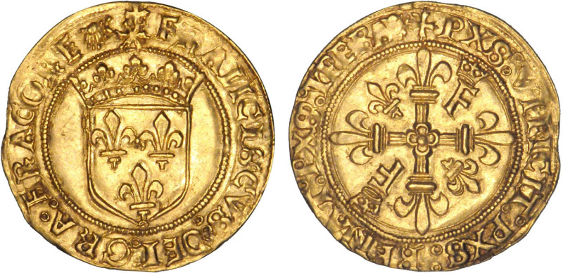 FRANÇOIS Ier (1515-1547)
Écu d'or au soleil, 8e type - 3e émission
 - SUP 55 (...
