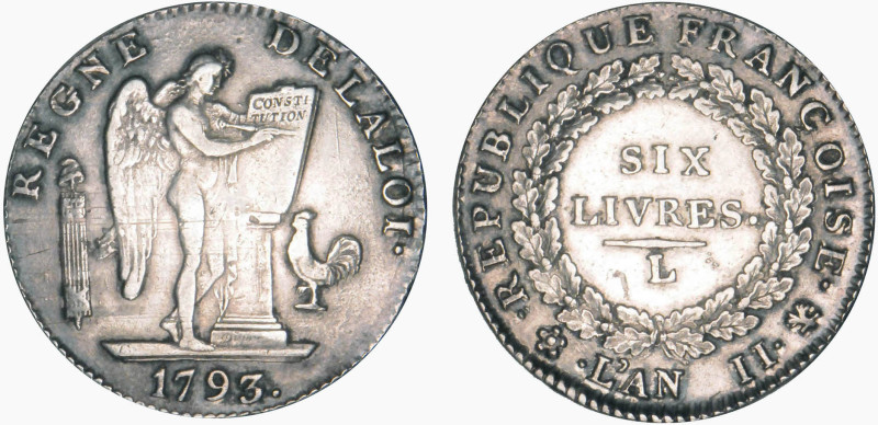 PÉRIODE RÉVOLUTIONNAIRE
ÉCU de 6 livres (convention) type "FRANÇOISE"
1793 L -...