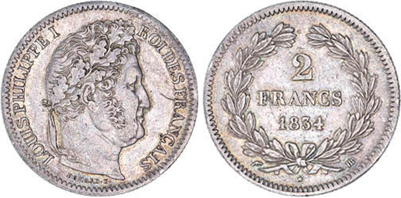 2 FRANCS
2 FRANCS Louis-Philippe I
1834 BB - TTB 40 (TTB+)
Castor- Très Rare ...
