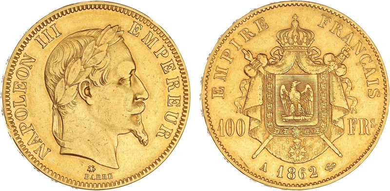 100 FRANCS OR
100 FRANCS or, Napoléon III tête laurée
1862 A - TTB 35 (TTB)
R...