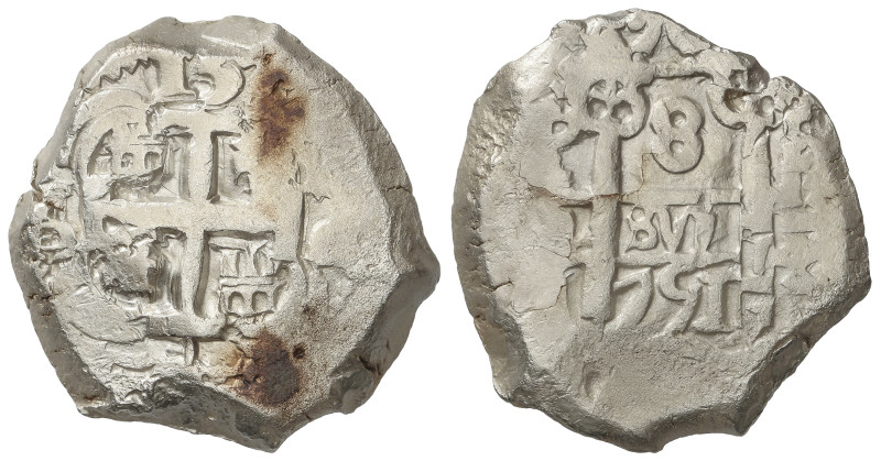 SPANISH MONARCHY: FERDINAND VI

8 Reales. 1751. POTOSÍ. q. 26,86 grs. Dos fech...