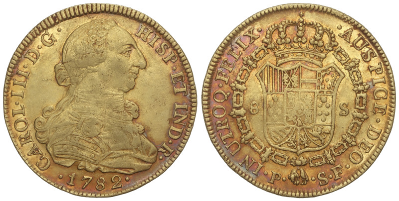 SPANISH MONARCHY: CHARLES III

8 Escudos. 1782. POPAYAN. S.F. 26,92 grs. Varia...