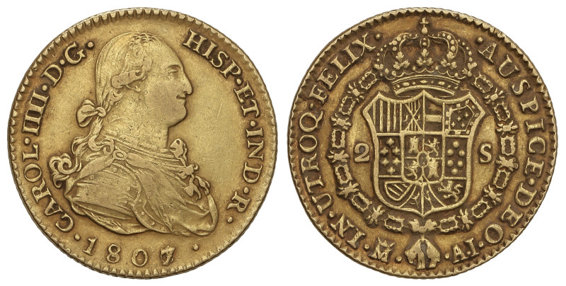 SPANISH MONARCHY: CHARLES IV

2 Escudos. 1807. MADRID. A.I. 6,80 grs. AC-1316....