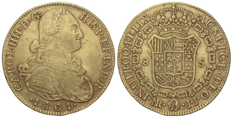SPANISH MONARCHY: CHARLES IV

8 Escudos. 1801. NUEVO REINO. J.J. 26,93 grs. (P...